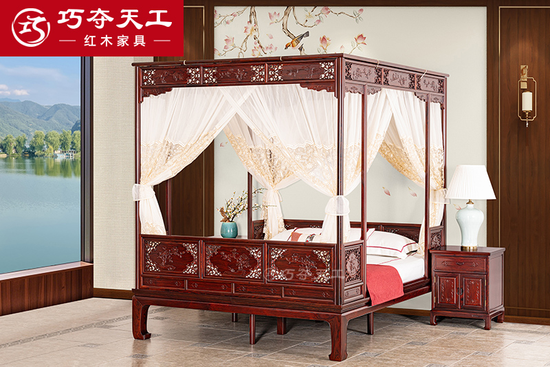 明式馬蹄足架子床